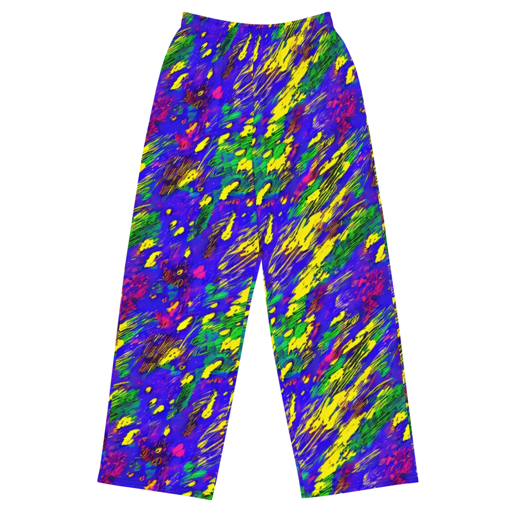 Painted Lightning on Wide-Leg Pants — Front