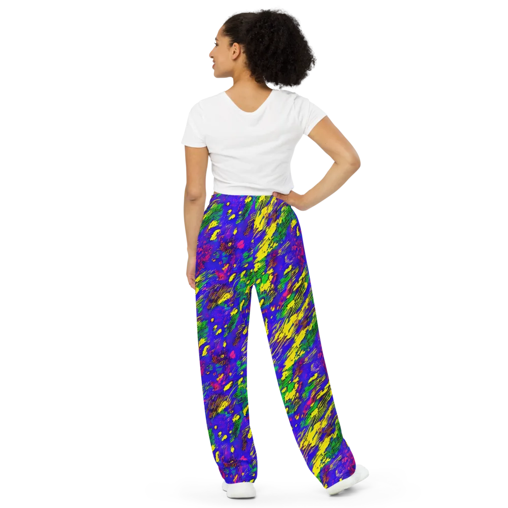Painted Lightning on Wide-Leg Pants — Back