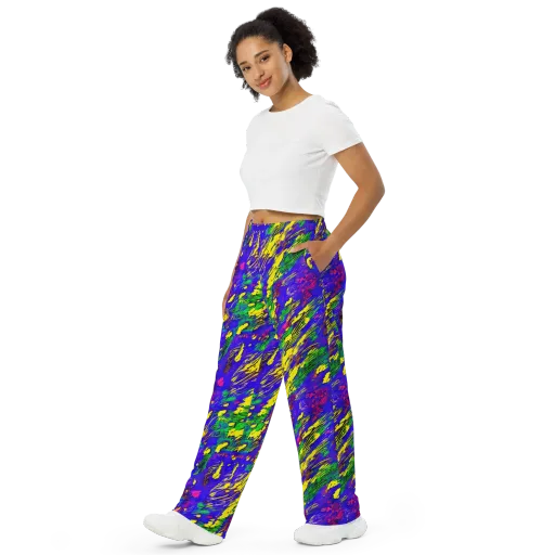 Painted Lightning on a Wide-Leg Pants