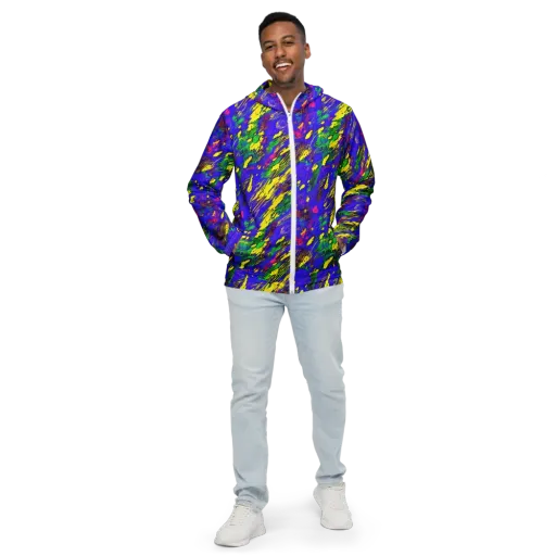 Painted Lightning on a Men's Windbreaker