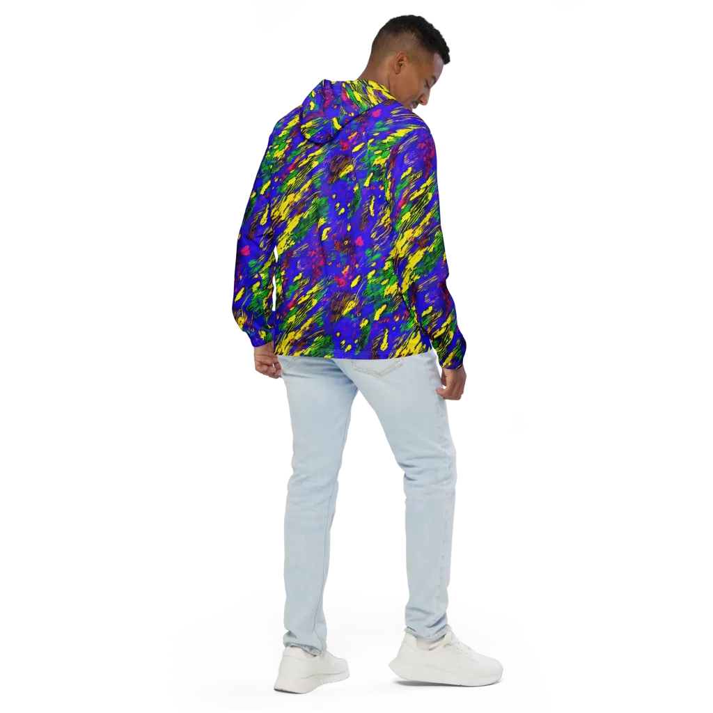 Painted Lightning on Men's Windbreaker — Back