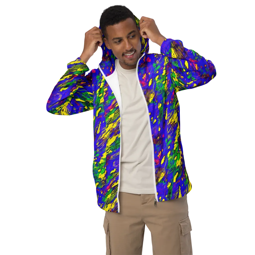 Painted Lightning on Men's Windbreaker — Front