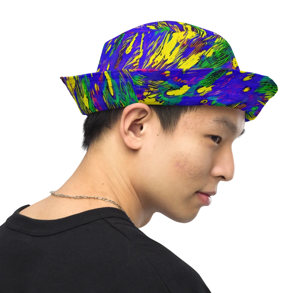 Painted Lightning on Reversible Bucket Hat — Right Outside