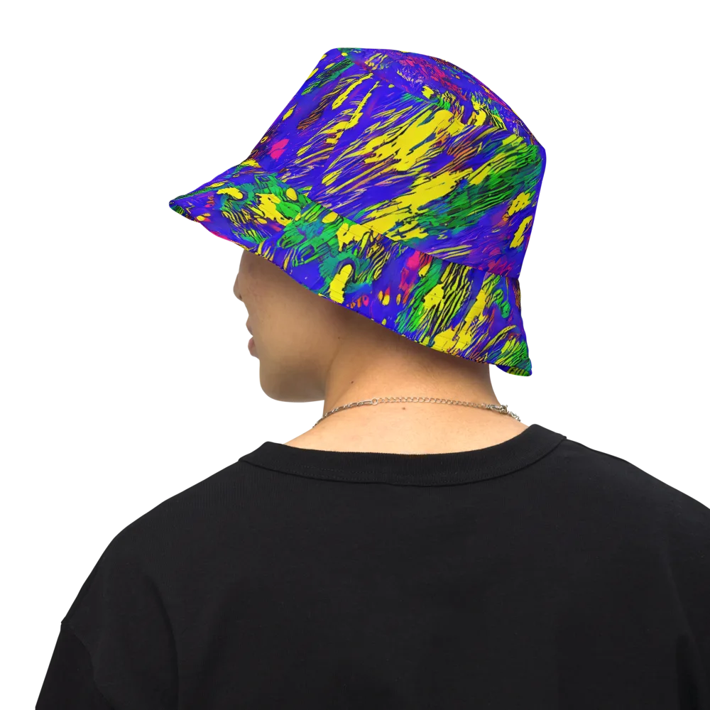 Painted Lightning on Reversible Bucket Hat — Back Inside