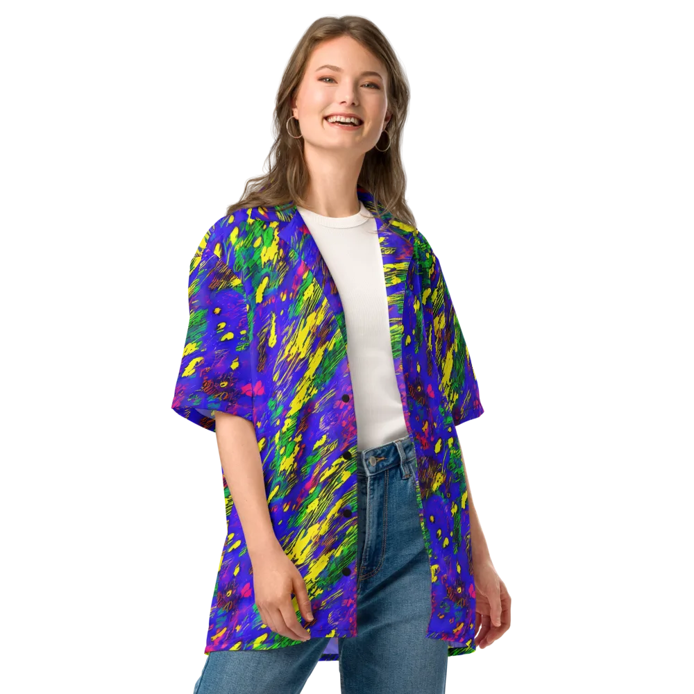 Painted Lightning on Button Shirt — Front
