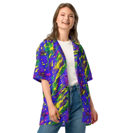 Painted Lightning on a Button Shirt
