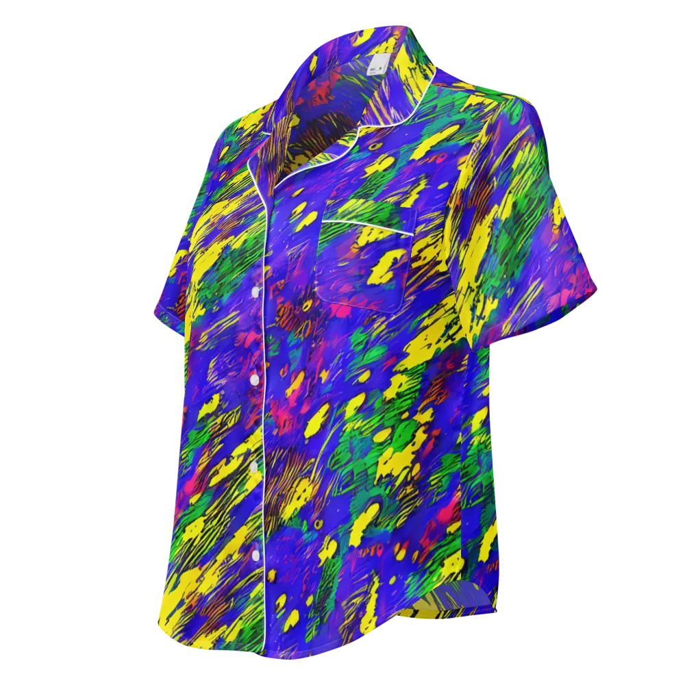 Painted Lightning on Women's Short Sleeve Pajama Top — Left Front