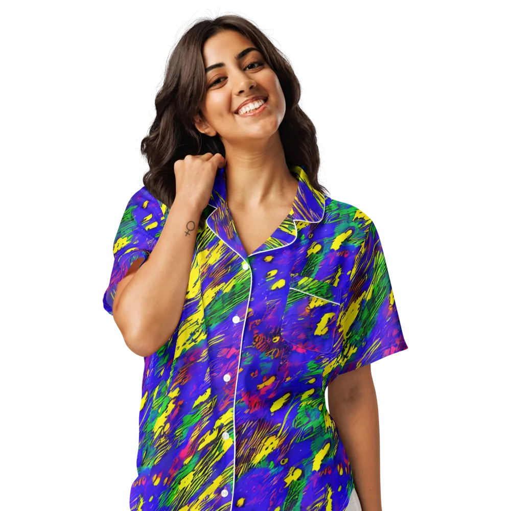 Painted Lightning on Women's Short Sleeve Pajama Top — Front