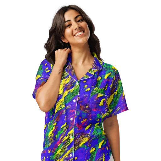 Painted Lightning on a Women's Short Sleeve Pajama Top