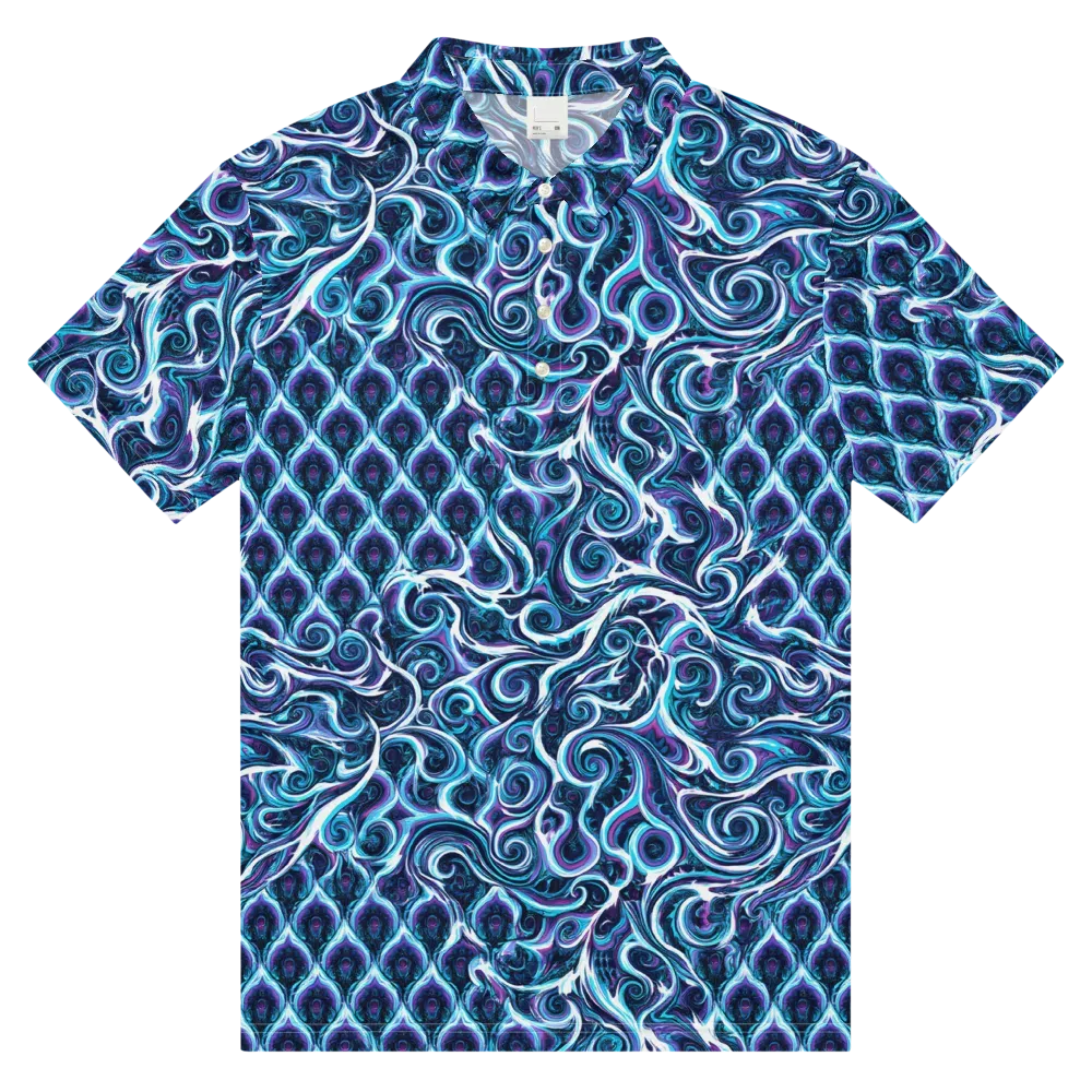 Midnight Whirlpool on Men's Slim Fit Polo Shirt — Front