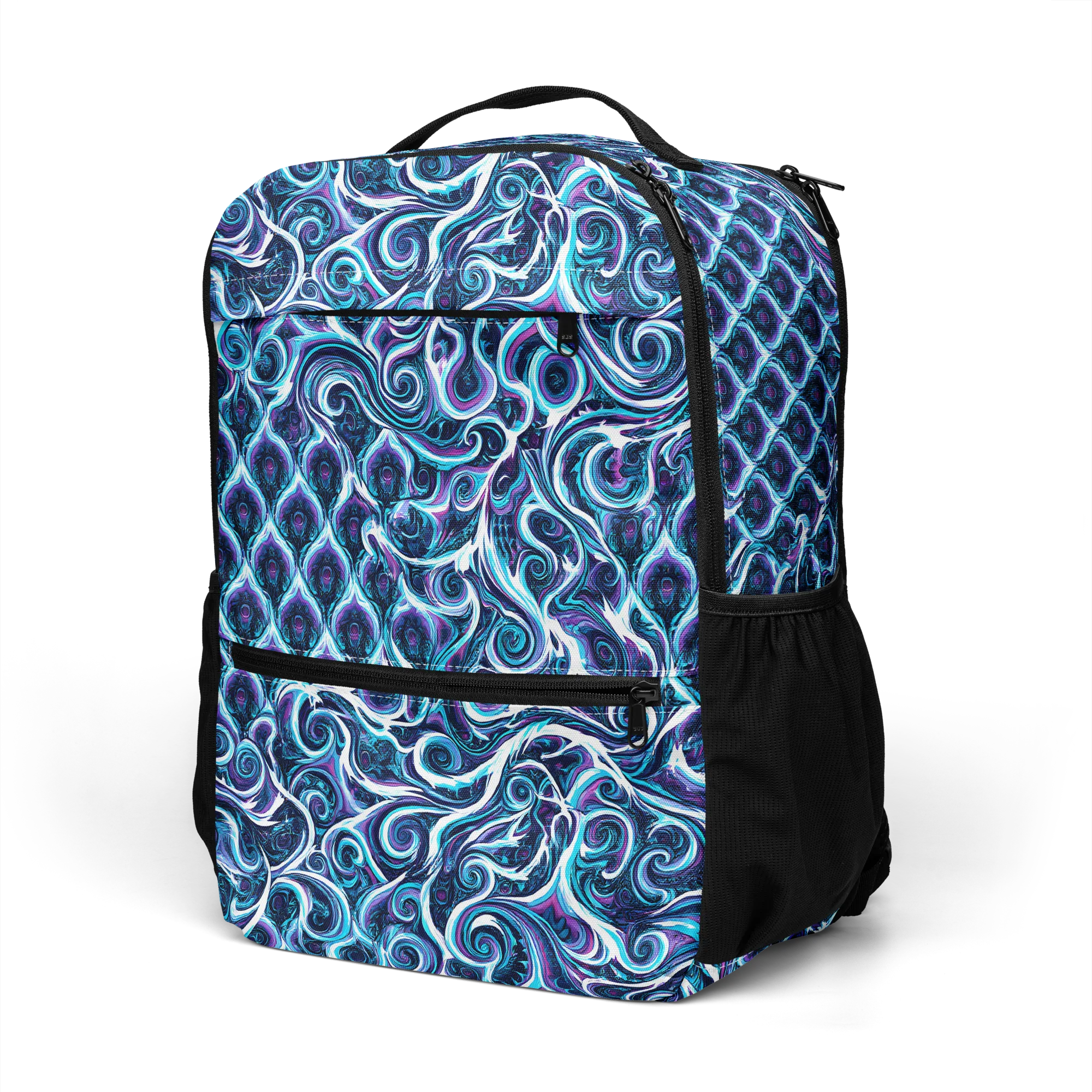Midnight Whirlpool on Utility Backpack — Left Front