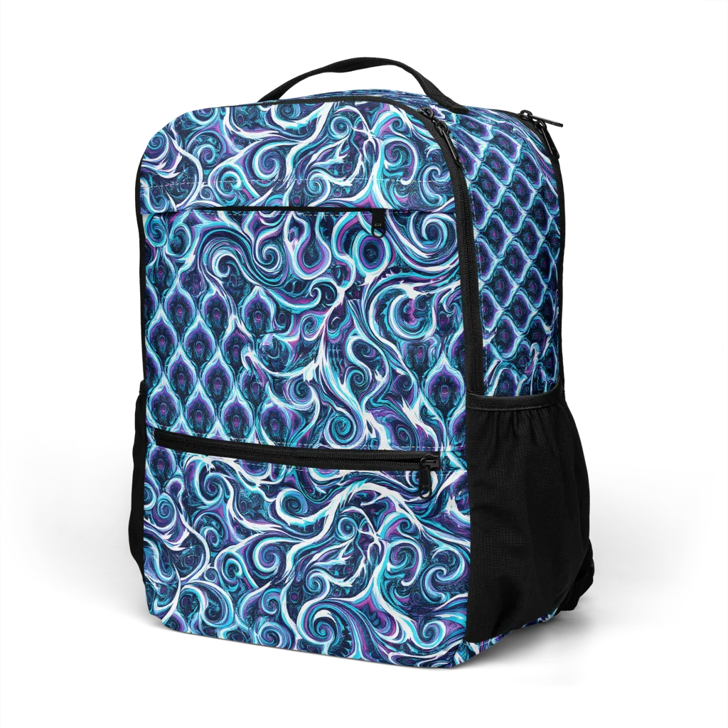 Midnight Whirlpool on Utility Backpack — Left Front