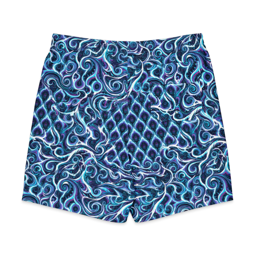 Midnight Whirlpool on Men's Board Shorts — Back