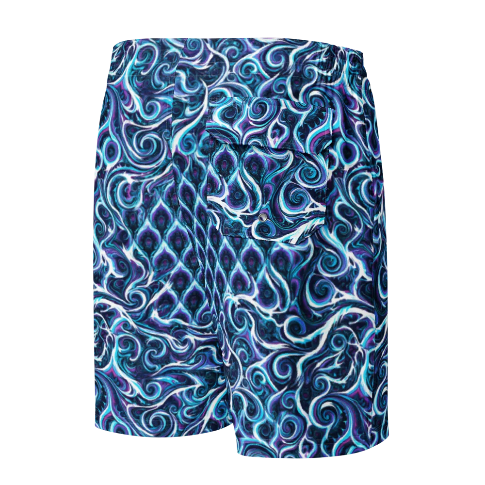Midnight Whirlpool on Men's Board Shorts — Back