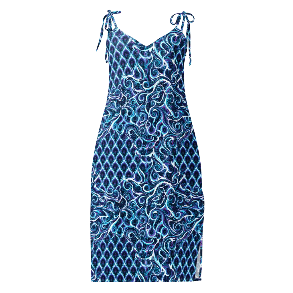 Midnight Whirlpool on Slip Dress — Front