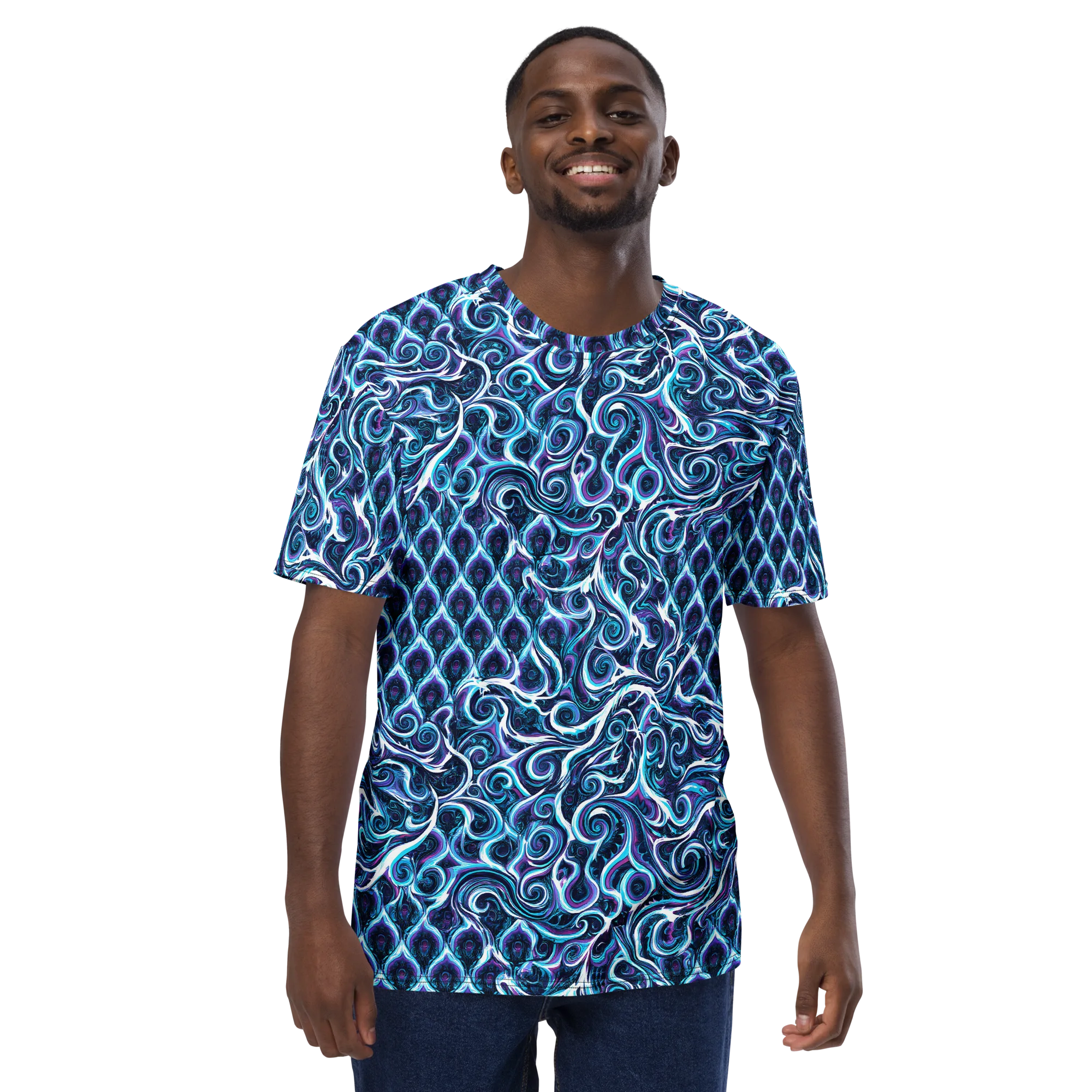 Midnight Whirlpool on Men's Crew Neck T-Shirt — Front