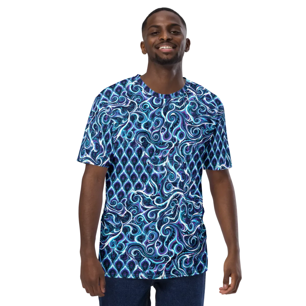 Midnight Whirlpool on Men's Crew Neck T-Shirt — Front