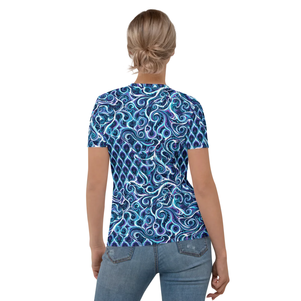 Midnight Whirlpool on Women's Crew Neck T-Shirt — Back