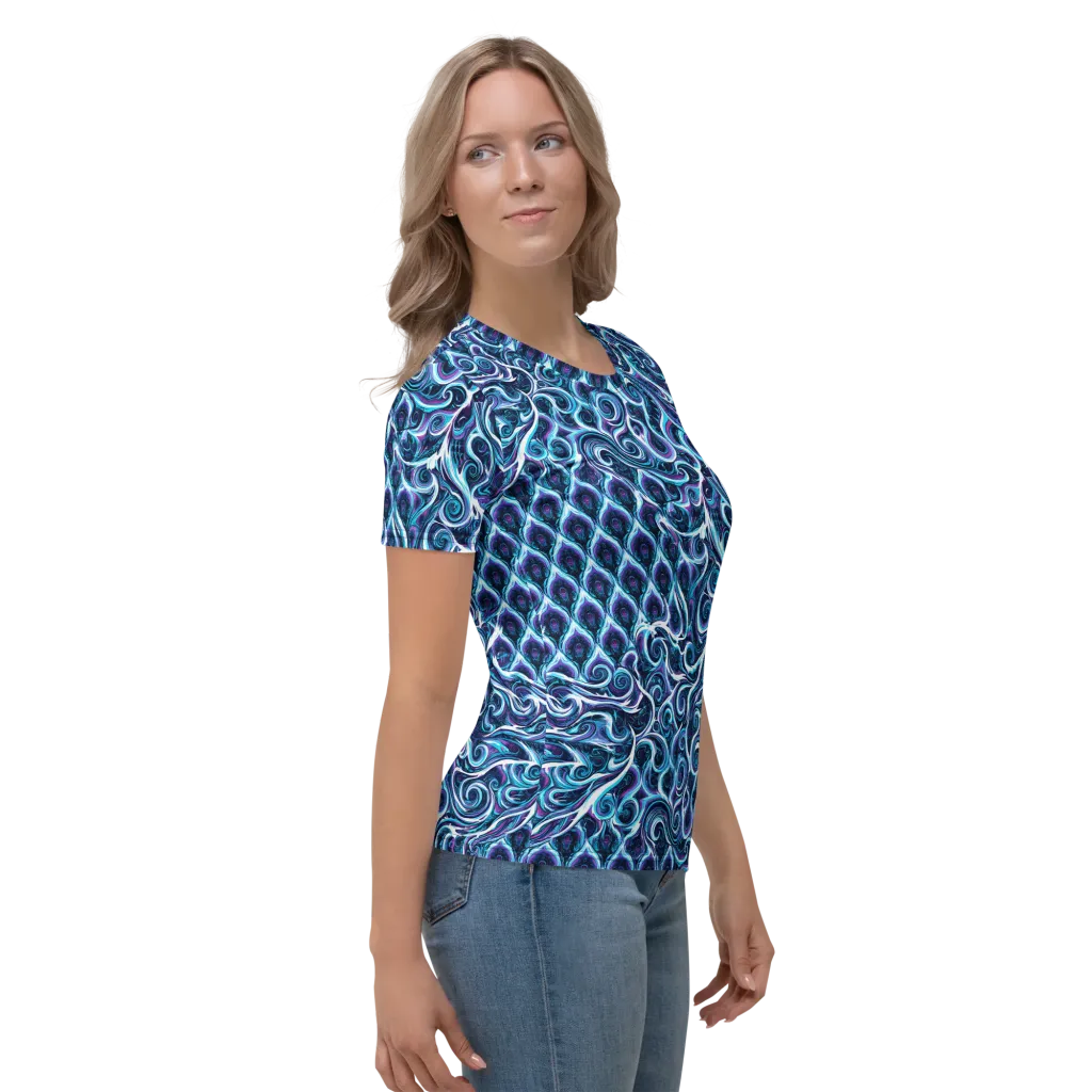 Midnight Whirlpool on Women's Crew Neck T-Shirt — Right