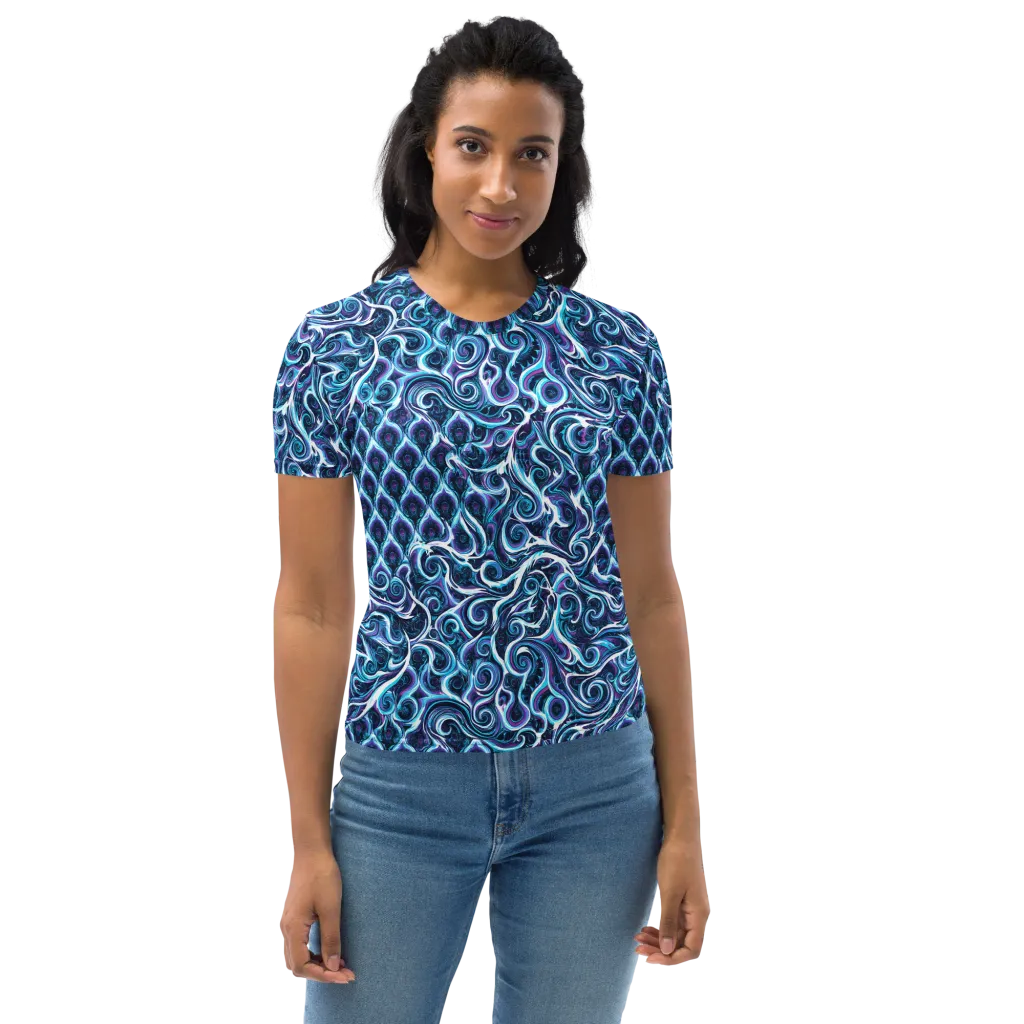 Midnight Whirlpool on Women's Crew Neck T-Shirt — Front