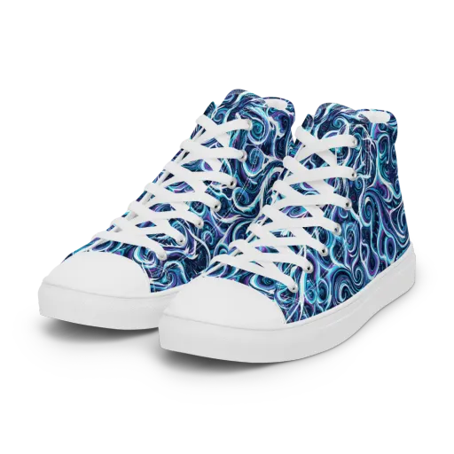 Midnight Whirlpool on a Women's High Top Canvas Shoes