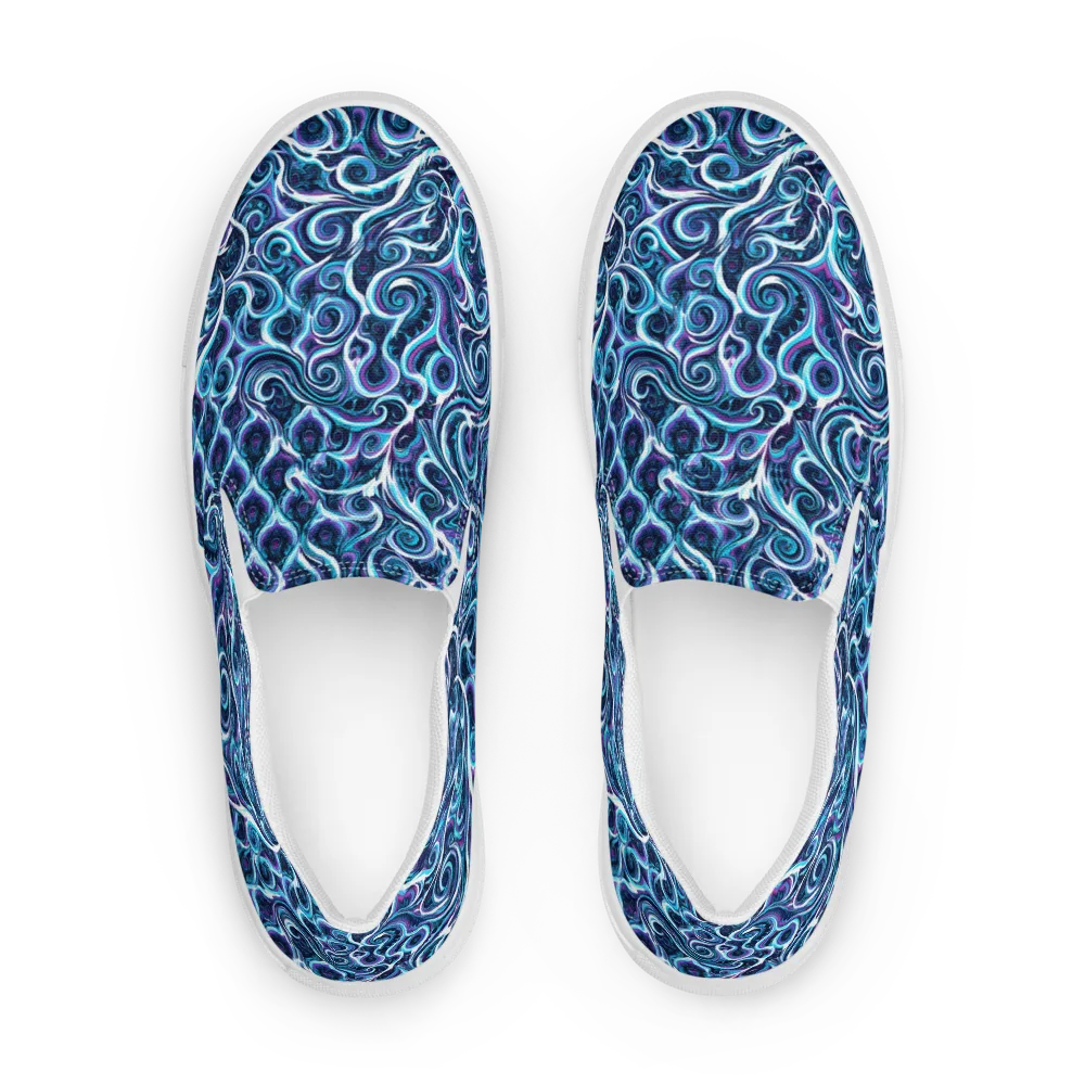Midnight Whirlpool on Men's Slip-On Canvas Shoes — Front