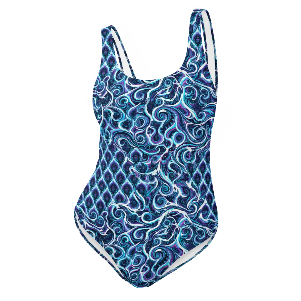 Midnight Whirlpool on One-Piece Swimsuit — Front