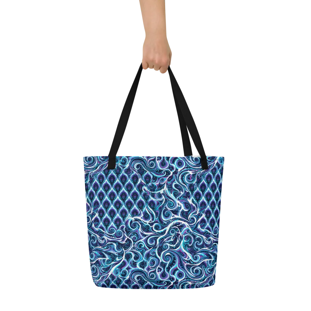 Midnight Whirlpool on Large Tote Bag W/ Pocket — Front