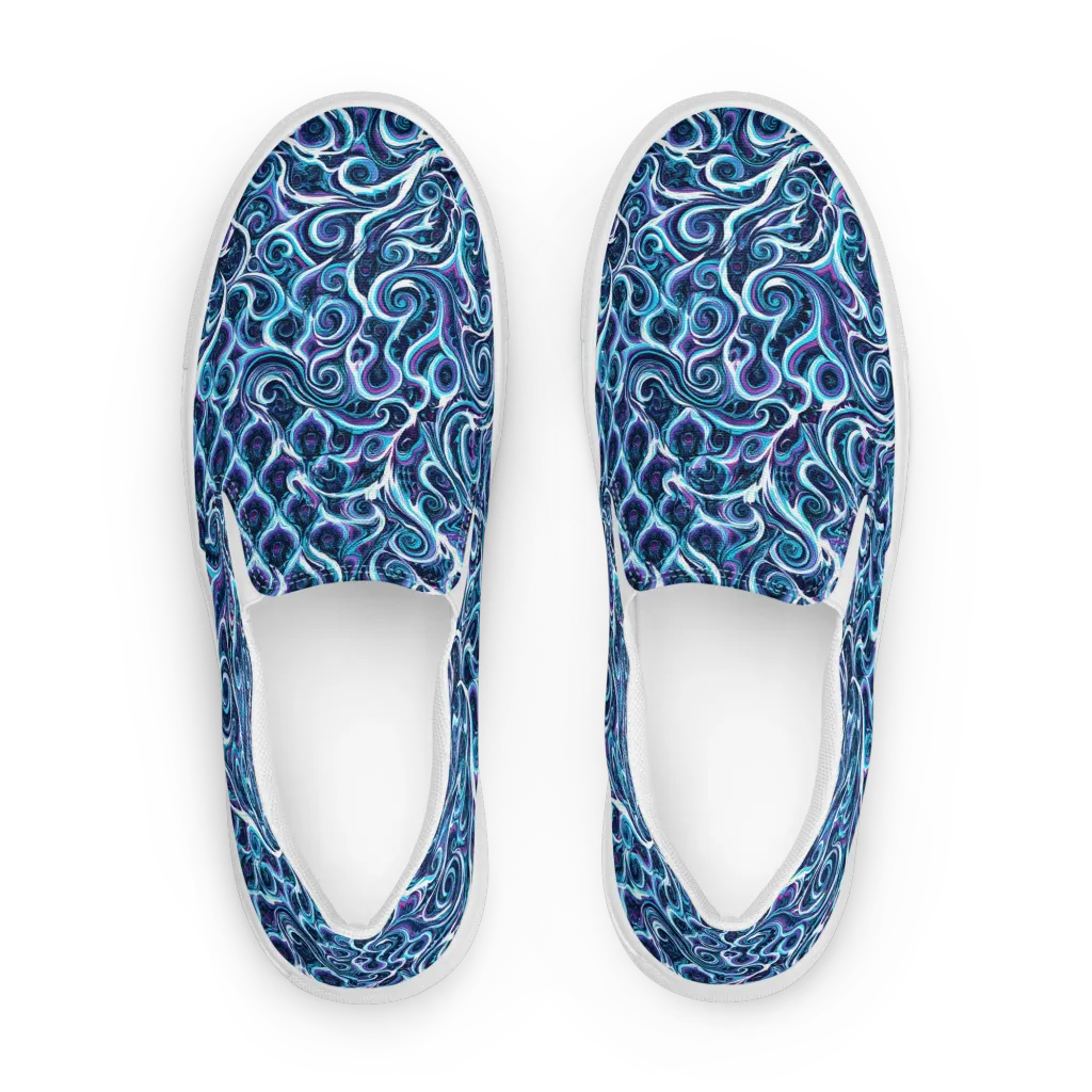 Midnight Whirlpool on Women's Slip-On Canvas Shoes — Front
