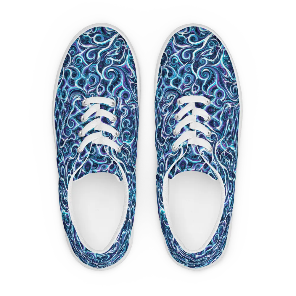 Midnight Whirlpool on Men's Lace-Up Canvas Shoes — Front