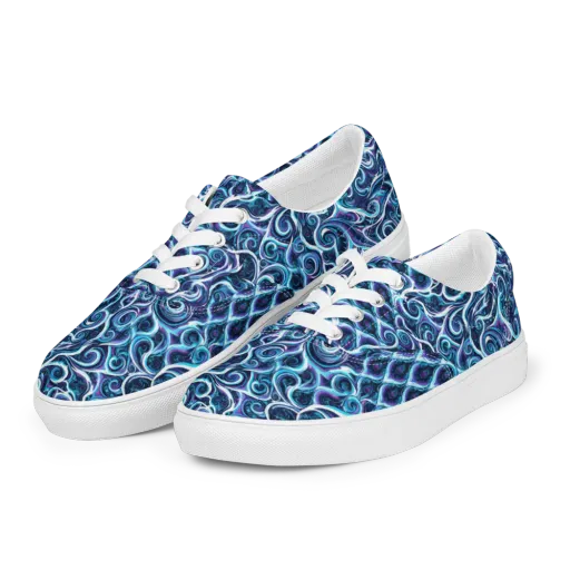 Midnight Whirlpool on a Men's Lace-Up Canvas Shoes