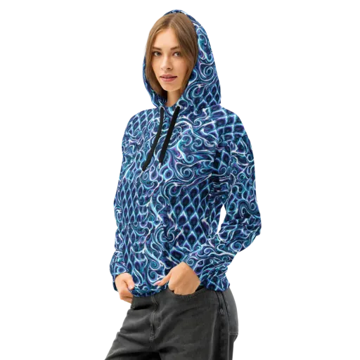 Midnight Whirlpool on a Cotton Hoodie