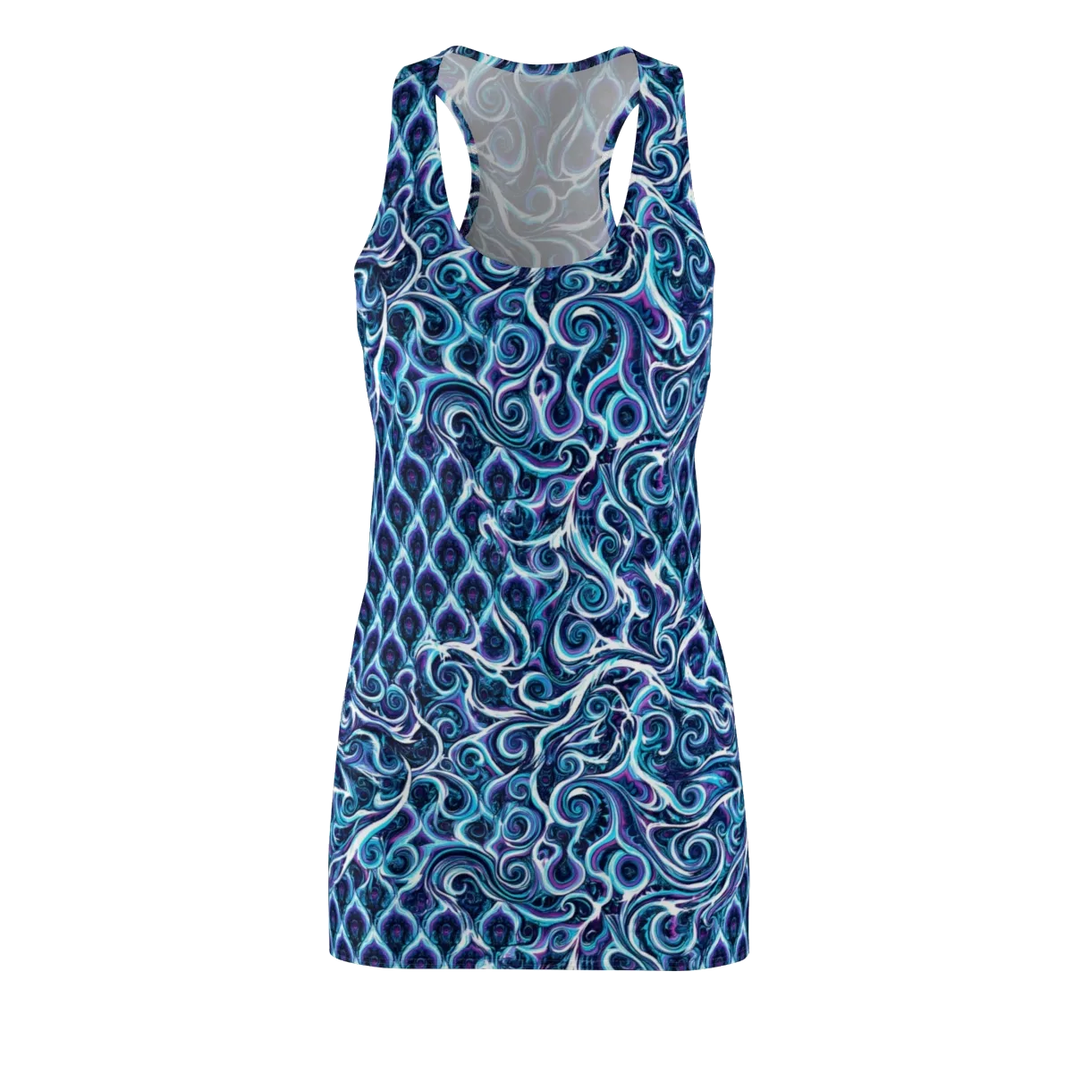 Midnight Whirlpool on Racerback Dress — Front