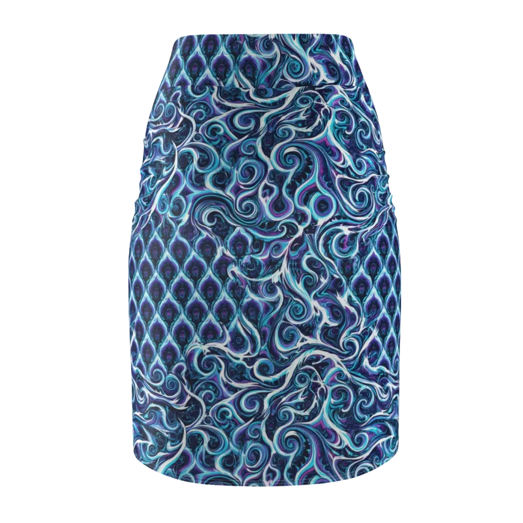 Midnight Whirlpool on Pencil Skirt — Back