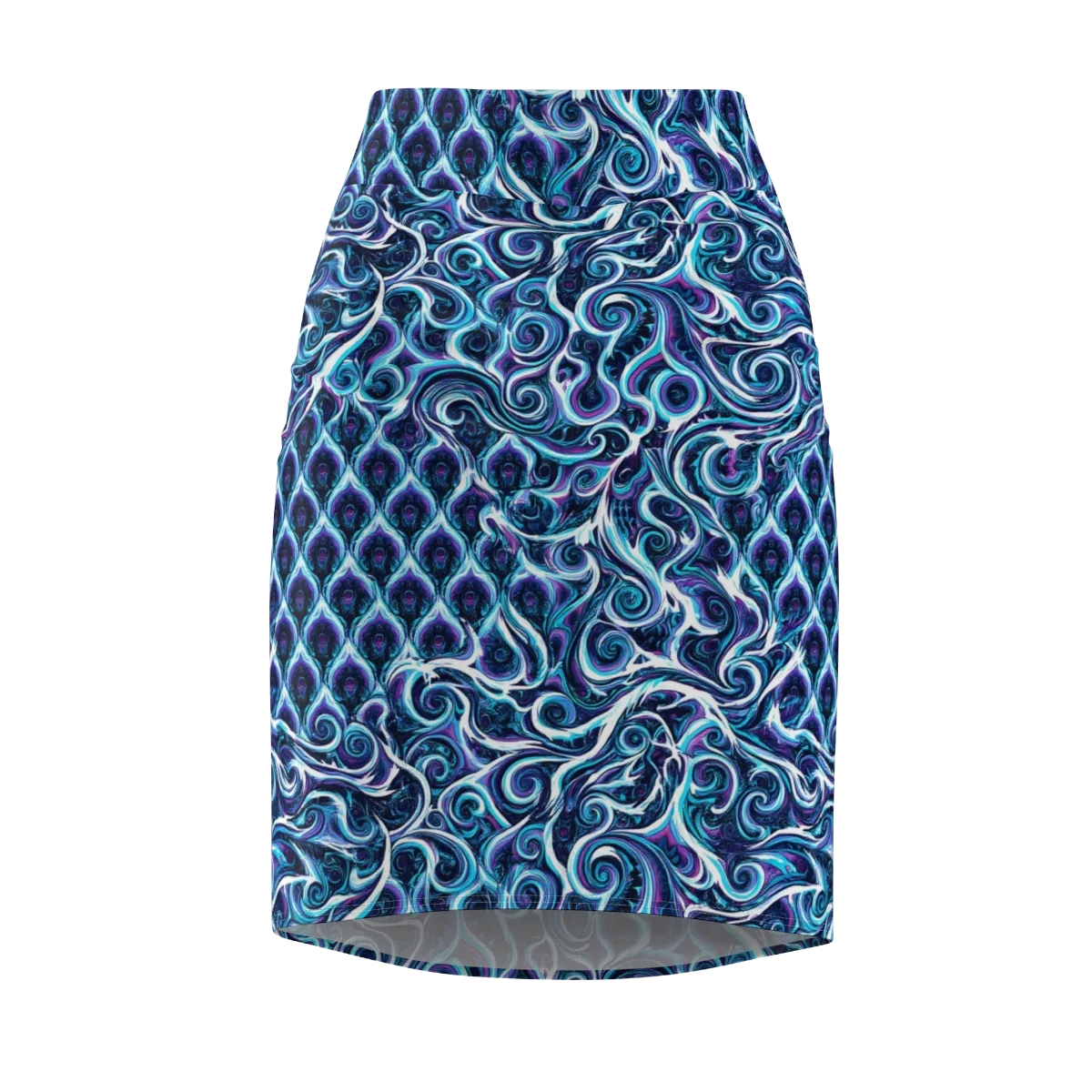 Midnight Whirlpool on Pencil Skirt — Front
