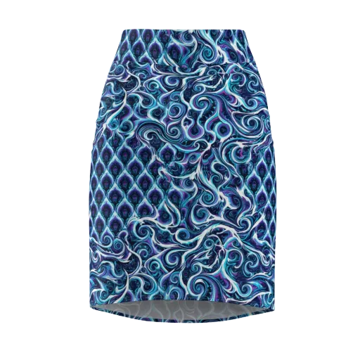 Midnight Whirlpool on a Pencil Skirt