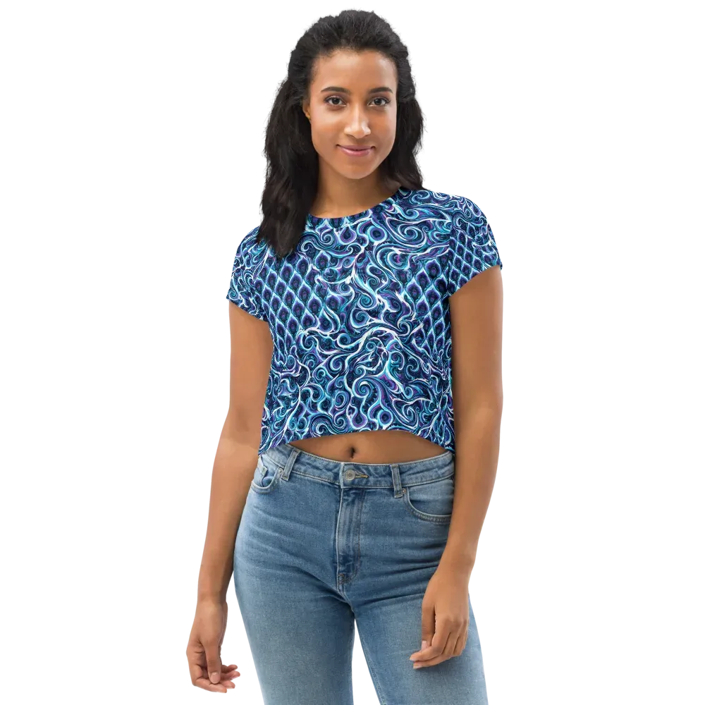 Midnight Whirlpool on Crop Tee — Front