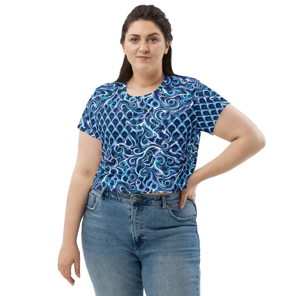 Midnight Whirlpool on Crop Tee — Front