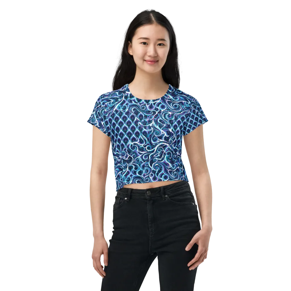 Midnight Whirlpool on Crop Tee — Front