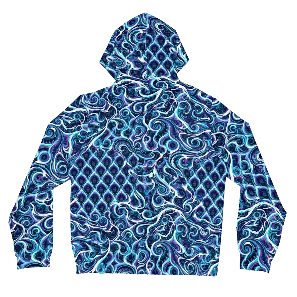 Midnight Whirlpool on Women's Full-Zip Hoodie — Back