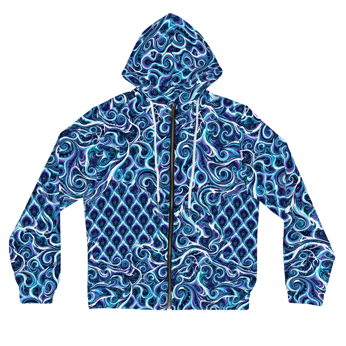 Midnight Whirlpool on Women's Full-Zip Hoodie — Front