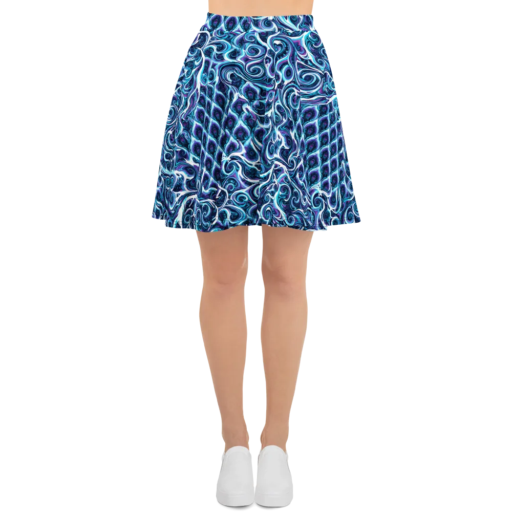 Midnight Whirlpool on Skater Skirt — Front
