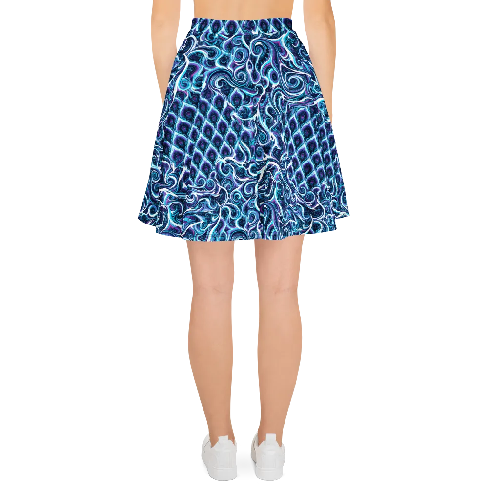 Midnight Whirlpool on Skater Skirt — Back