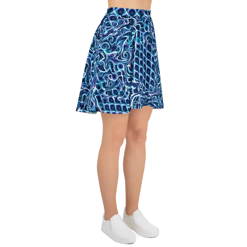 Midnight Whirlpool on Skater Skirt — Right