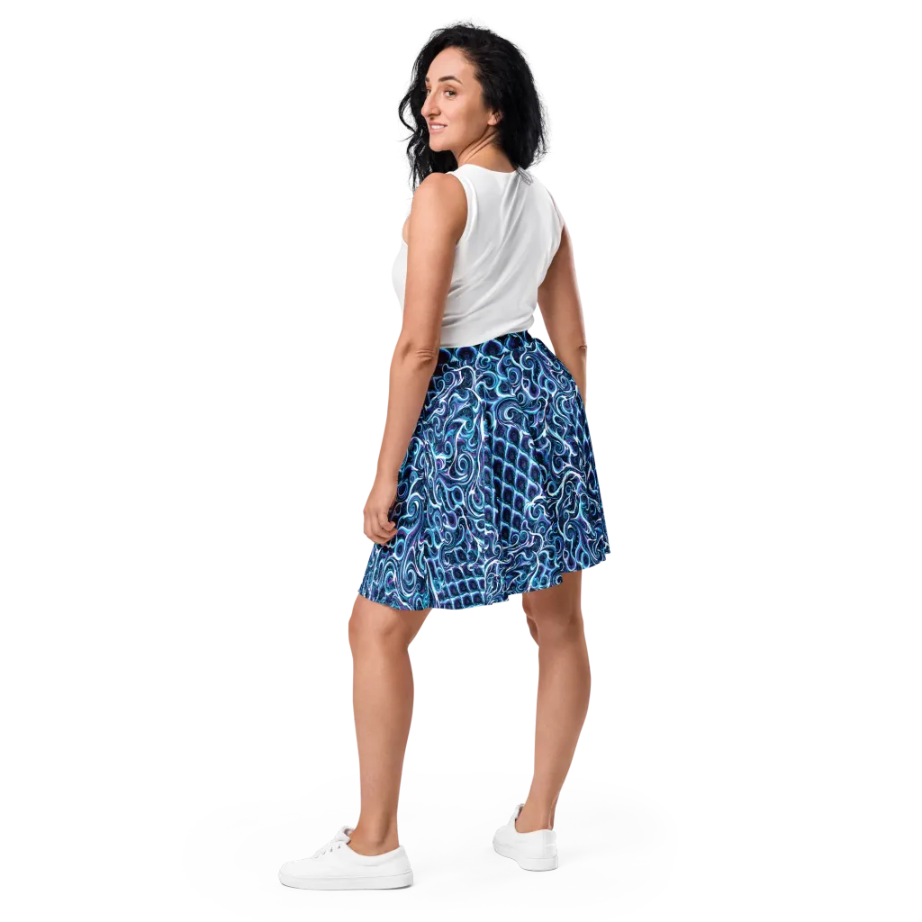 Midnight Whirlpool on Skater Skirt — Back