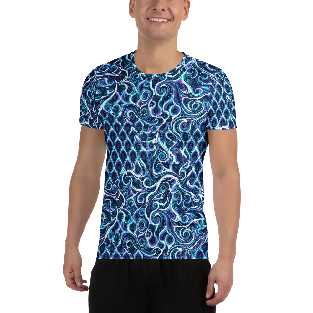 Midnight Whirlpool on Men's Athletic T-Shirt — Front