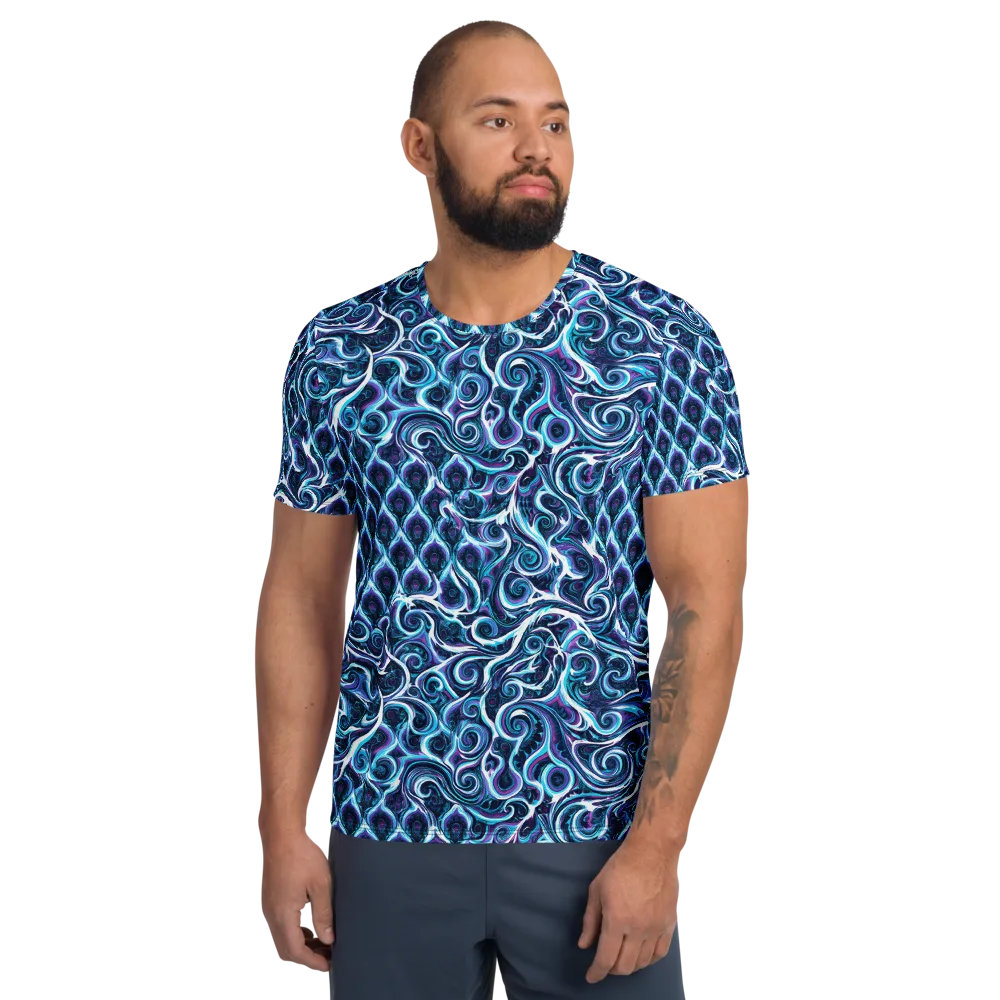 Midnight Whirlpool on Men's Athletic T-Shirt — Front