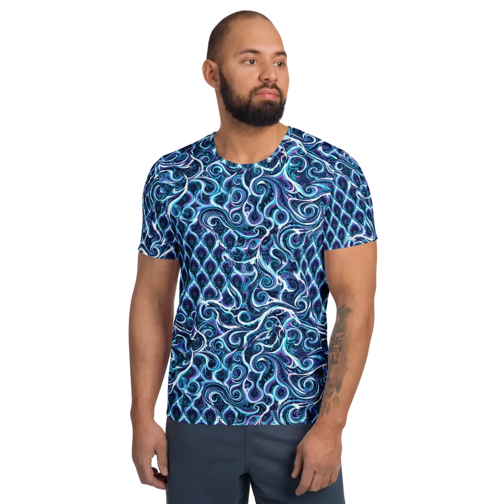 Midnight Whirlpool on Men's Athletic T-Shirt — Front