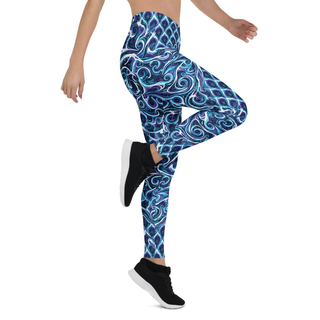 Midnight Whirlpool on Leggings — Right