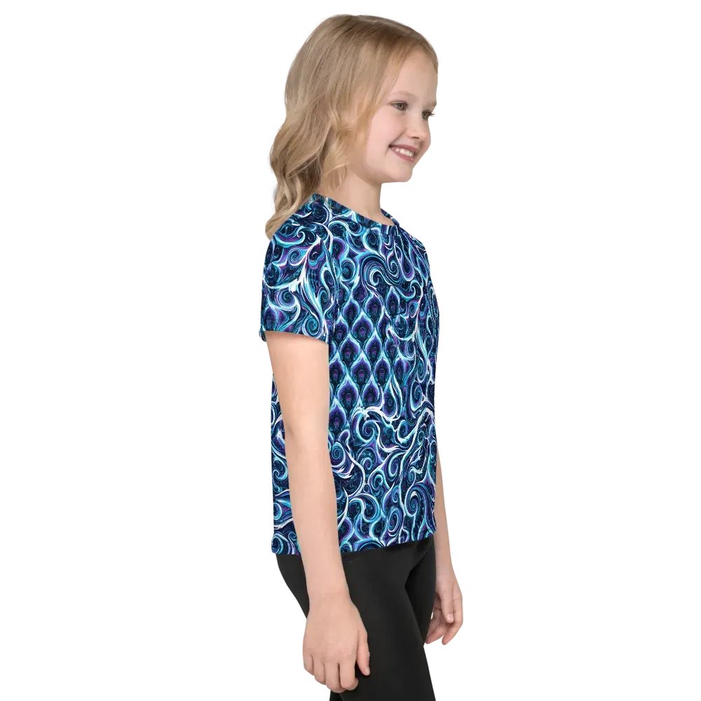 Midnight Whirlpool on Kids Crew Neck T-Shirt — Right
